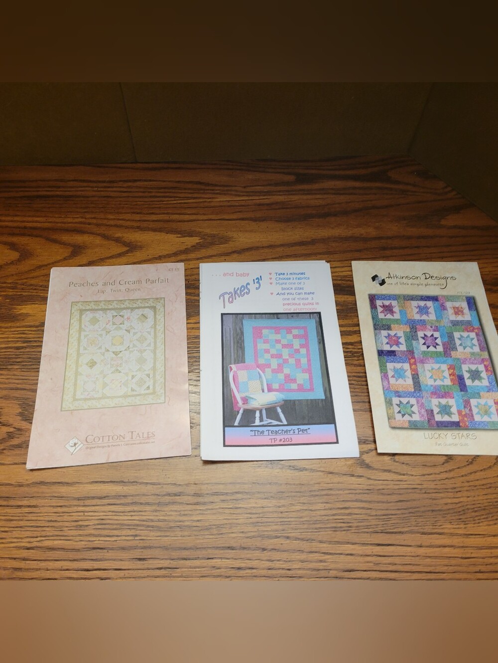 Lot of 3 New Quilt Designs Patterns Various Sizes